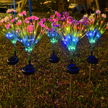 Νέο ηλιακό φως κήπου PVC προσομοίωσης Wildflower Ground Lamp LED Solar Outdoor Garden Garden Lighting