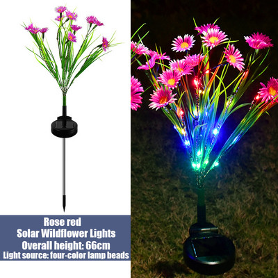 Novo solarno vrtno svjetlo PVC simulacija prizemne svjetiljke s divljim cvijećem LED solarno dekorativno svjetlo za vanjski vrtni travnjak