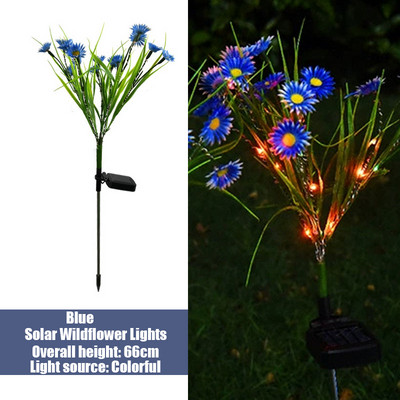 Novo solarno vrtno svjetlo PVC simulacija prizemne svjetiljke s divljim cvijećem LED solarno dekorativno svjetlo za vanjski vrtni travnjak