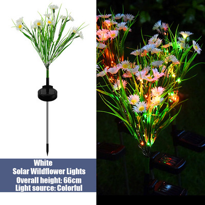 Novo solarno vrtno svjetlo PVC simulacija prizemne svjetiljke s divljim cvijećem LED solarno dekorativno svjetlo za vanjski vrtni travnjak