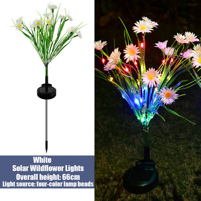 Novo solarno vrtno svjetlo PVC simulacija prizemne svjetiljke s divljim cvijećem LED solarno dekorativno svjetlo za vanjski vrtni travnjak