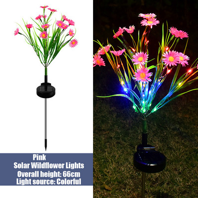 Novo solarno vrtno svjetlo PVC simulacija prizemne svjetiljke s divljim cvijećem LED solarno dekorativno svjetlo za vanjski vrtni travnjak