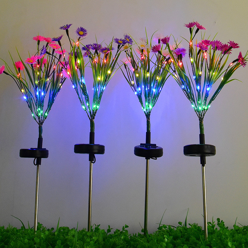 Novo solarno vrtno svjetlo PVC simulacija prizemne svjetiljke s divljim cvijećem LED solarno dekorativno svjetlo za vanjski vrtni travnjak