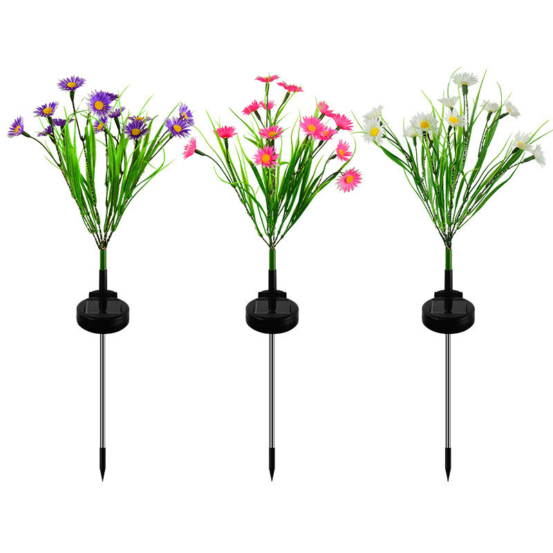 Novo solarno vrtno svjetlo PVC simulacija prizemne svjetiljke s divljim cvijećem LED solarno dekorativno svjetlo za vanjski vrtni travnjak