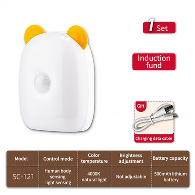 Armas liikumisanduri kapp Öövalgusti LED USB valgustus Magamistoa Kapp Riidekapp Kapilamp Laetav magnetiline LED valgusti