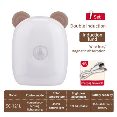 Armas liikumisanduri kapp Öövalgusti LED USB valgustus Magamistoa Kapp Riidekapp Kapilamp Laetav magnetiline LED valgusti