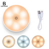 LED naktiniai šviestuvai 3 spalvų reguliuojamo ryškumo spintelės šviesa Magnetinė įkraunama jutiklinė sieninė lempa, skirta miegamojo lovos apšvietimui