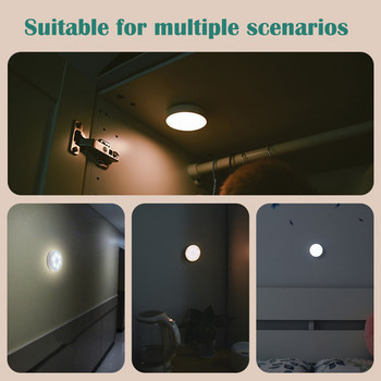 Νυχτερινά φωτιστικά LED 3 χρωμάτων Φωτεινότητα Ρυθμιζόμενο Φωτιστικό Ντουλάπας Μαγνητικό Φωτιστικό Τοίχου Φόρτισης για Φωτισμό Κρεβατιού στο Υπνοδωμάτιο