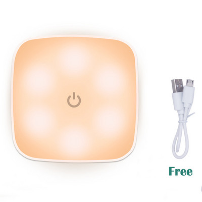 LED naktiniai šviestuvai 3 spalvų reguliuojamo ryškumo spintelės šviesa Magnetinė įkraunama jutiklinė sieninė lempa, skirta miegamojo lovos apšvietimui