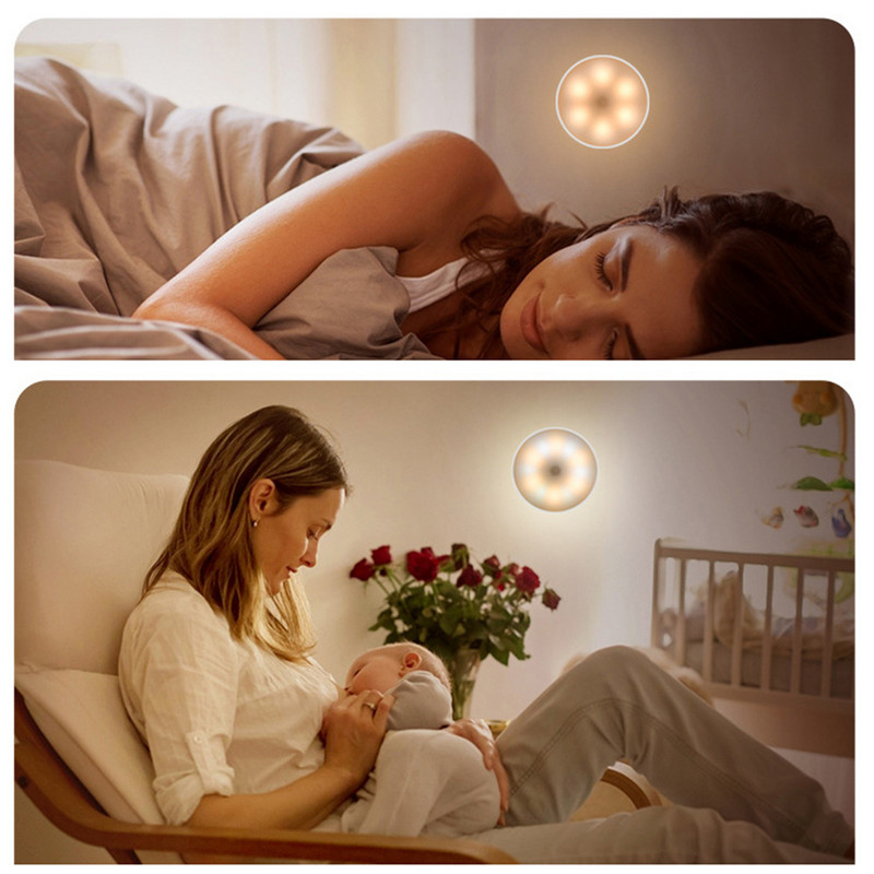 LED naktiniai šviestuvai 3 spalvų reguliuojamo ryškumo spintelės šviesa Magnetinė įkraunama jutiklinė sieninė lempa, skirta miegamojo lovos apšvietimui