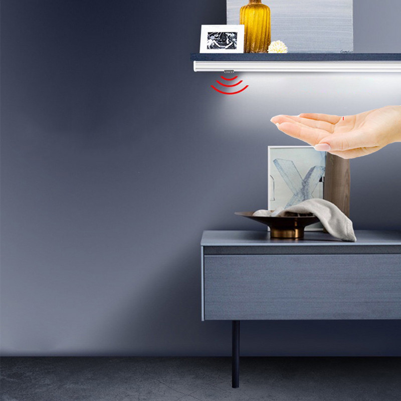 USB maitinamas Smart LED virtuvės apšvietimas 20/30/40/50 cm rankinio šlavimo jutiklio lempa 5 V didelio ryškumo foninis apšvietimas spintoms