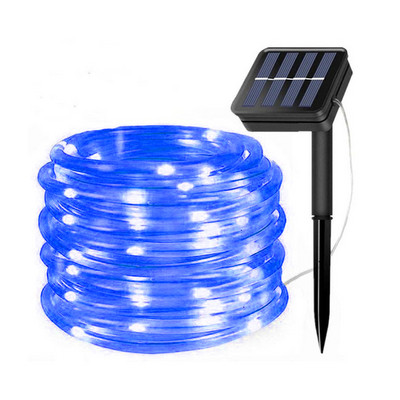 7M 12M Outdoor Solar Rope String Lights 8 Mode LED Copper Wire Fairy Light Αδιάβροχο λαμπάκι σωλήνα για διακόσμηση αυλής γάμου στον κήπο