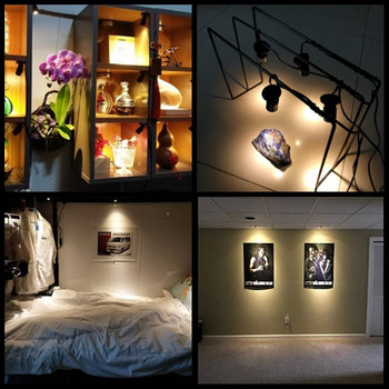 2 бр./компл. LED мини прожектор Вътрешно осветление за картини Осветление за произведения на изкуството Таванно осветление със захранване и разклонителна кутия Стенни лампи
