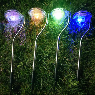 4 bucăți lampă solară de gazon cu diamante Lumină solară de grădină Lumini solare de curte Lumină LED rezistentă la apă Lumină solară de exterior pentru grădină decorativă