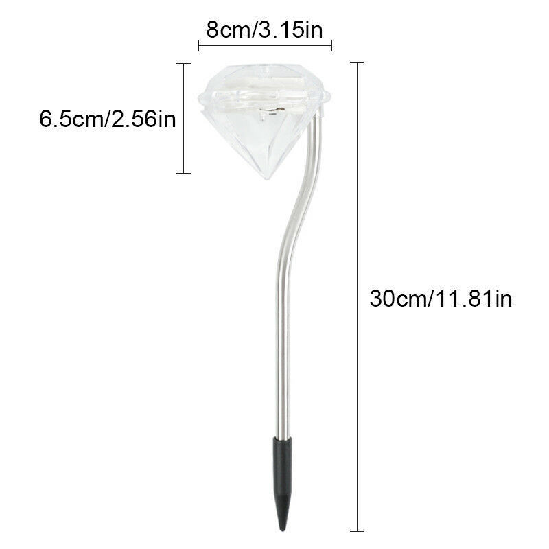 4 bucăți lampă solară de gazon cu diamante Lumină solară de grădină Lumini solare de curte Lumină LED rezistentă la apă Lumină solară de exterior pentru grădină decorativă