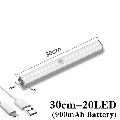 Punjiva LED barska svjetla za kuhinjski ormarić Noćna svjetiljka Senzor pokreta Magnetska zidna štedna svjetiljka