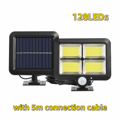 100COB LED solarna svjetiljka, senzor pokreta, vanjska LED dioda s punjenjem, vodootporna solarna vrtna svjetiljka za vanjske zidne reflektore na ulici