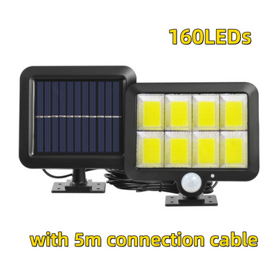100COB LED solarna svjetiljka, senzor pokreta, vanjska LED dioda s punjenjem, vodootporna solarna vrtna svjetiljka za vanjske zidne reflektore na ulici