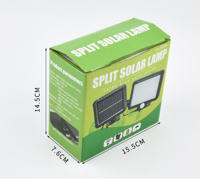 100COB LED solarna svjetiljka, senzor pokreta, vanjska LED dioda s punjenjem, vodootporna solarna vrtna svjetiljka za vanjske zidne reflektore na ulici