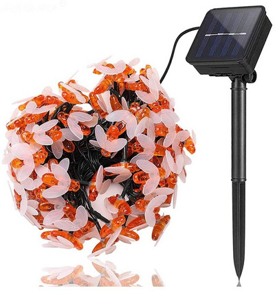20LED/30LED/50LED LED žičane svjetiljke u obliku pčele Božićni vijenci na solarni pogon Vilinska svjetla za blagdansko uređenje vrta