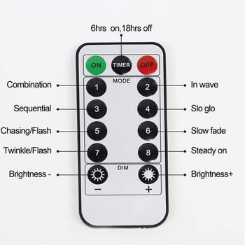 IR LED външна слънчева струнна светлина IP65 с 8 режима на дистанционно управление за ваканционна сватба, коледно парти, гирлянда, слънчева градинска светлина