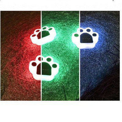 LED napelemes kerti lámpa kültéri vízálló kerti füves lámpa dekoráció kutya macska állat mancsnyomat fények ösvény füzér ösvények fény