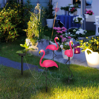 Слънчева LED светлина Външна светлина с фламинго Водоустойчива светлина за тревни площи за колове Начало Автоматично включване/изключване Лампа за пейзажен двор за декорация на пътека