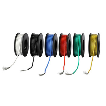 5m/Roll Soft Silicone Insulator UL3132 18AWG Electrical Wire Contined Copper Stranded Hook-up Wire 300V 6 Colors for DIY Toys Lamp