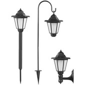 Kuusnurkne päikeseenergia LED tee valgustus seinakinnitus maastik veekindel lamp Aiakaunistus tara muru päikesevalgusti valgustid väljas