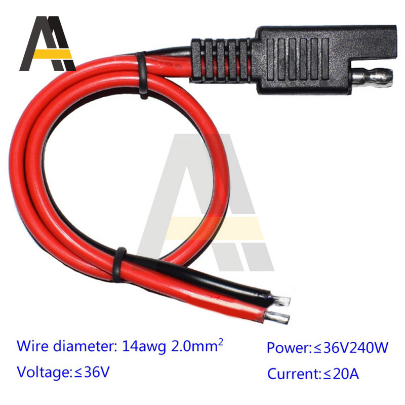 Kabelio nuolatinės srovės 12 V ilgintuvas 14AWG laidų pynimo greitas prijungimas SAE jungtis, skirta saulės energijos automobilių akumuliatoriui