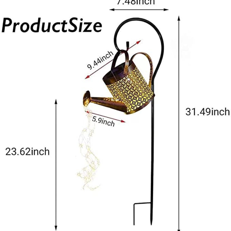 Vanjska solarna svjetiljka Lampa za zalijevanje Solarna vrtna svjetiljka za uređenje vrta u dvorištu Vodootporna solarna led svjetiljka Vanjska rasvjeta