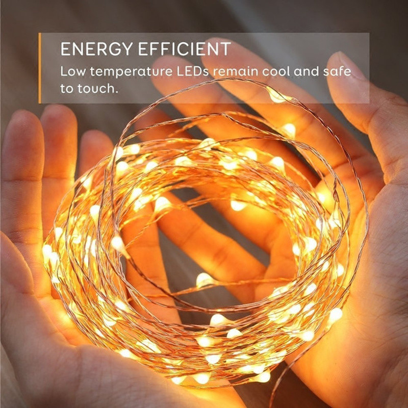 5/10/20M USB LED svjetiljke s bakrenom i srebrnom žicom, vodootporna bajkovita svjetla za božićne ukrase za svatove