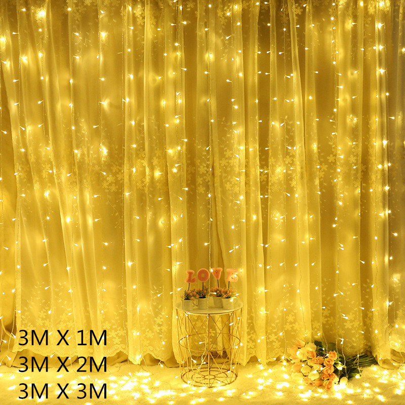 3M LED vijenac za zavjese na prozoru USB Power Fairy Lights Festoon s daljinskim upravljačem Novogodišnji vijenac LED svjetla Božićna dekoracija