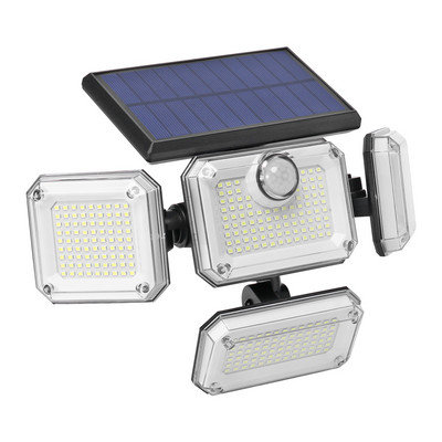 Lampă solară 106/290/318/333LED Senzor de mișcare în aer liber Cap reglabil cu inducție umană IP65 Lampă de perete cu energie solară rezistentă la apă