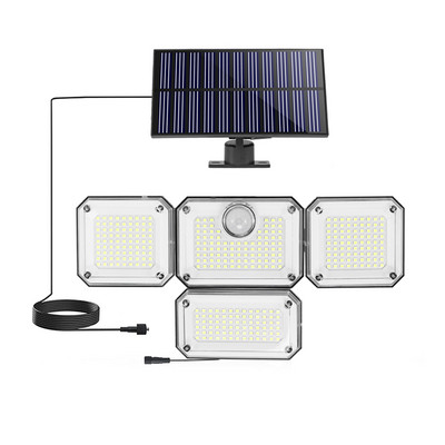 Lampă solară 106/290/318/333LED Senzor de mișcare în aer liber Cap reglabil cu inducție umană IP65 Lampă de perete cu energie solară rezistentă la apă