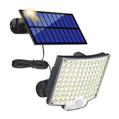 Lampă solară 106/290/318/333LED Senzor de mișcare în aer liber Cap reglabil cu inducție umană IP65 Lampă de perete cu energie solară rezistentă la apă