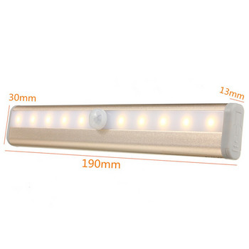 υψηλής ποιότητας Εξαιρετικά λεπτός φωτισμός ντουλαπιού LED Αισθητήρας κίνησης PIR LED Επαναφορτιζόμενος USB χρυσός φωτισμός ντουλαπιού κουζίνας από αλουμίνιο