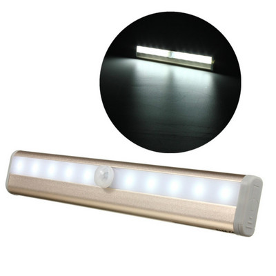 Iluminare LED ultra-subțire pentru dulap de înaltă calitate Senzor de mișcare PIR LED, reîncărcabil prin USB, iluminat cu LED pentru dulapul de bucătărie din aluminiu auriu
