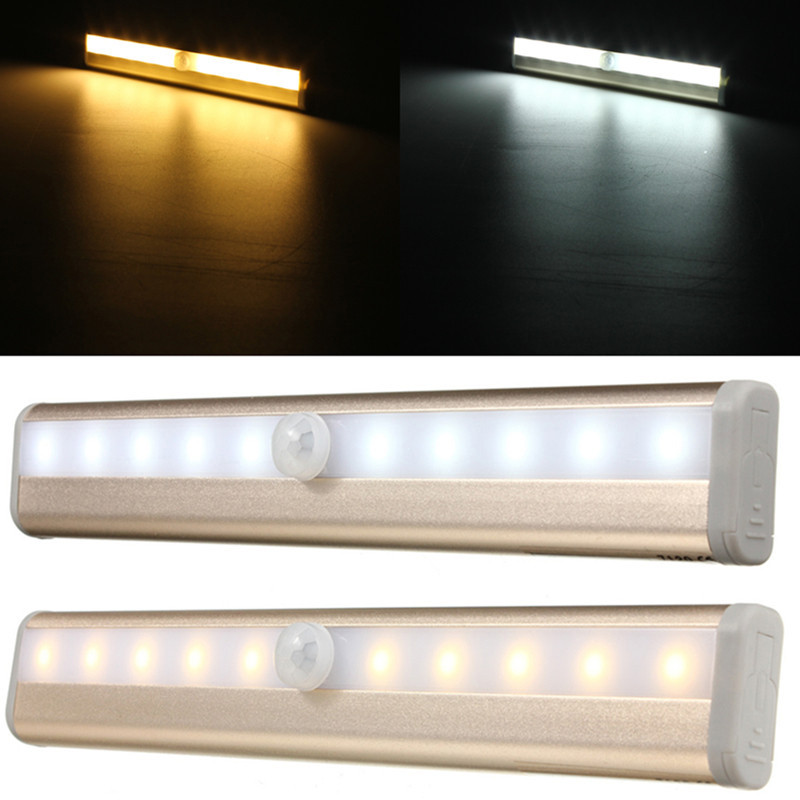 Iluminare LED ultra-subțire pentru dulap de înaltă calitate Senzor de mișcare PIR LED, reîncărcabil prin USB, iluminat cu LED pentru dulapul de bucătărie din aluminiu auriu