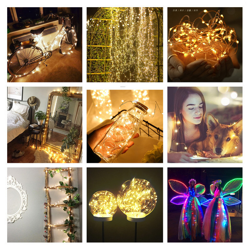 10kom 5kom bakrena žica LED žičana svjetla Blagdanska bajkovita svjetla Girlanda Dekoracija božićnog drvca Svadbena zabava DIY Natal Navidad 2021