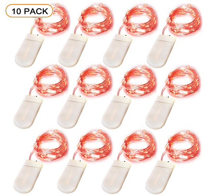 10 komada LED vilinskih svjetiljki na baterije LED svjetiljki s bakrenom žicom Vanjsko vodootporno svjetlo u boci za uređenje spavaće sobe