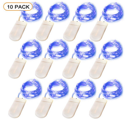 10 komada LED vilinskih svjetiljki na baterije LED svjetiljki s bakrenom žicom Vanjsko vodootporno svjetlo u boci za uređenje spavaće sobe