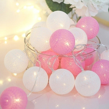 20 led Βαμβακερές μπάλες Φωτιστικά LED Fairy Garland Light Ball για το σπίτι Παιδικό Υπνοδωμάτιο Χριστουγεννιάτικο πάρτι Κήπος Διακόσμηση γιορτινό φωτισμό