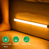 Akumulators LED nakts gaisma, uzlādējams kustības sensors, gaisma virtuves skapis, mājas iekārtojums sienas skapis, gaisma nakts gaisma