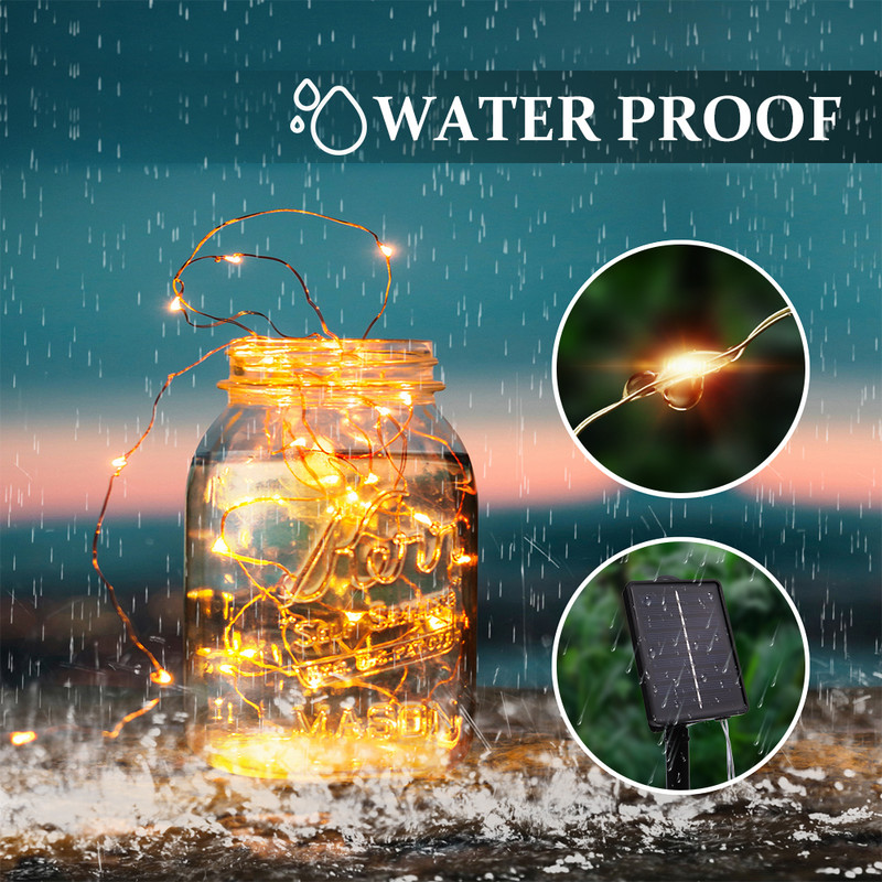 100/200LEDS-i päikesehaldja tuled veekindel juga puu viinapuu oks string lamp vasktraat õues jõulupüha pidu pulm