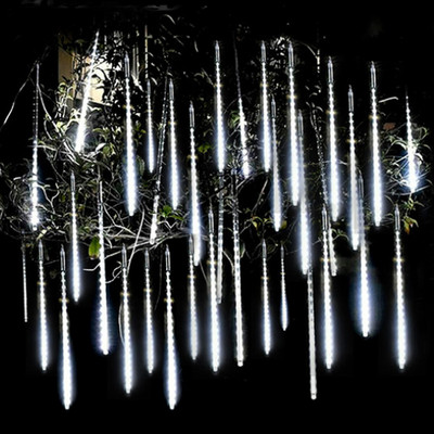 8 Tubes Meteor Shower Rain Led String Lights Γιρλάντες του δρόμου Διακοσμήσεις Χριστουγεννιάτικου Δέντρου για Υπαίθρια Πρωτοχρονιά Fairy Garden Lights