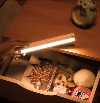Έξυπνος αισθητήρας κίνησης Νυχτερινό φως με μπαταρία λωρίδα LED Μαγνητικά φώτα ντουλαπιού Ντουλάπα κουζίνας Φωτιστικό ντουλάπι