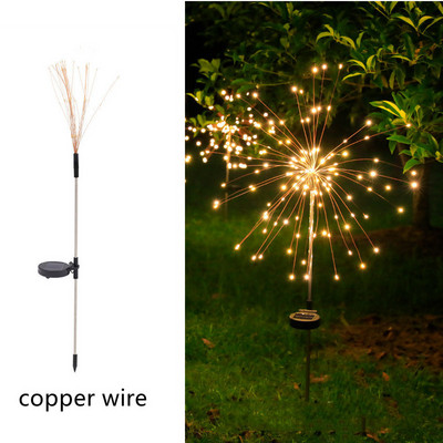 Lumini solare cu 90 LED-uri Lumini solare de grădină în aer liber Lumini solare bliț rezistente la apă Lampă de artificii pentru gazon Decor de Crăciun pentru grădină