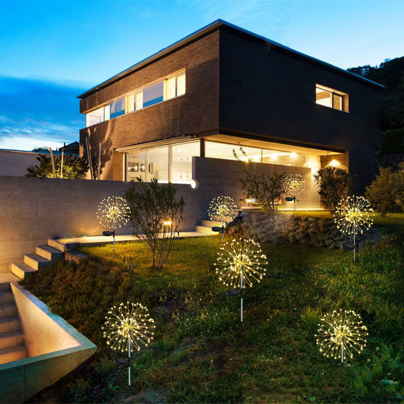 90 LED päikesevalgustit õues päikeseenergia aiavalgustid veekindel välk päikesepatarei tuled muru ilutulestiku lamp Aia jõulukaunistus