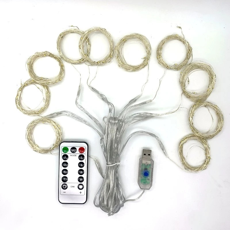 6x3M Naujųjų metų girlianda LED užuolaidų girlianda ant lango USB Festoon Fairy Lights su nuotoliniu LED žibintu kalėdiniu papuošimu